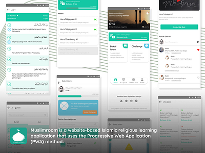 Muslimroom App homepage mobileapp muslim prayerapp pwa quran ui