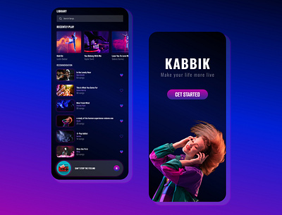 Kabbik...Music Streaming App app branding design illustration logo typography ui ux vector
