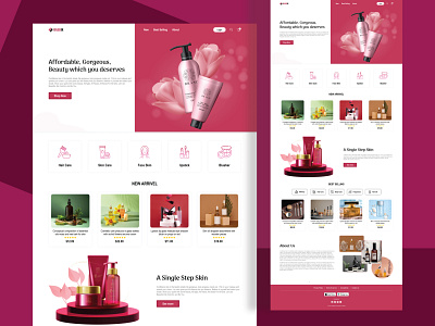 Beauty Product Website Page UI Design branding design graphic design illustration logo typography ui ux vector web