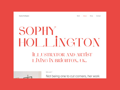 Sophy Hollington - About Page about page colors figma illustration interactive interface minimal typography ui ux website website design website designer