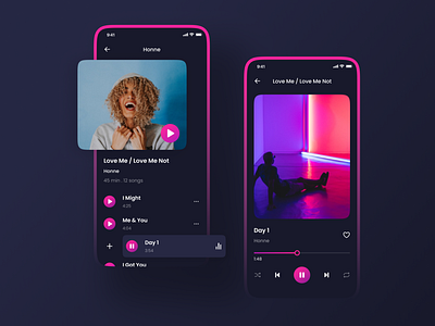 Music Player App app artists clean dark app design equalizer minimal music app music player music ui player ui playlist song spotify ui ux