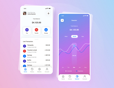 Finance App Design app bank banking chart clean design exploration finance finance app fintech mobile money statistics ui uidesign uiux user ux uxdesign wallet