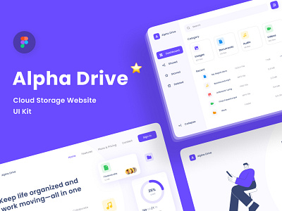 Alpha Drive Cloud Storage Website UI Kit