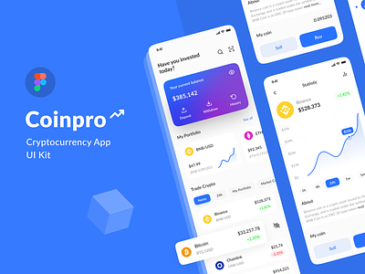 Coinpro - Cryptocurrency App app clean crypto cryptocurrency exchange finance mobile app ui ui kit ux wallet
