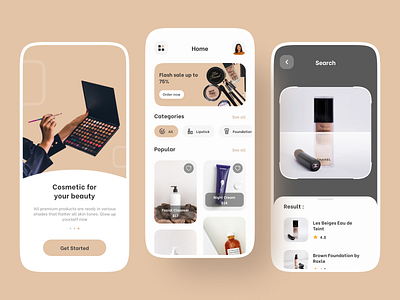 Cosmetic Shop app beauty clean cosmetic design e commerce ecommerce explorations minimal skincare ui ux woman