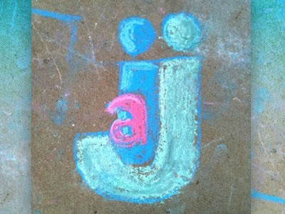 Our family logo rendered in sidewalk chalk. chalk fun logo photo