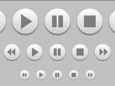 Media Buttons - Scalable, pure CSS, no images buttons css monochromatic