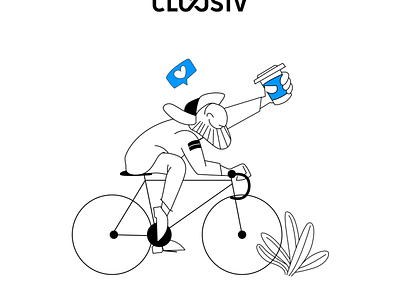 let's go for a coffee-Cloosiv app app bike cloosiv coffee fixie illustration line
