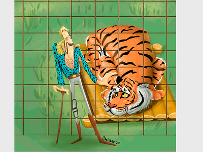 Tiger King childrens illustration joe exotic netflix tiger tiger king zoo