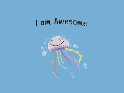 Awesome Jellyfish animal illustration characterdesign childrens illustration flashcard illustration vector