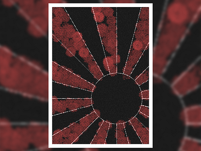 Red Sun adobe photoshop black graphic design halftones noise photoshop poster print red sun white