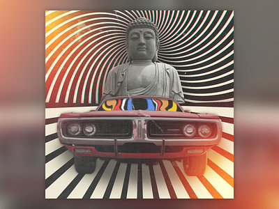 Collage #2 adobe photoshop black black white buddha car design graphic design photoshop retro statue surreal surrealism surrealist vintage white