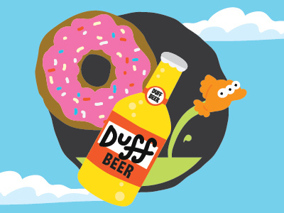 The Simpsons beer beutler ink blinky cromulent doh! donut fan art homer simpsons tv