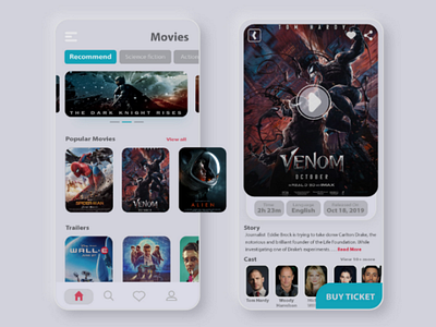 Movie ticket concept UI