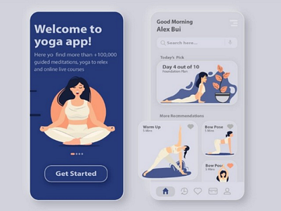 Yoga app UI yogaui yoga design