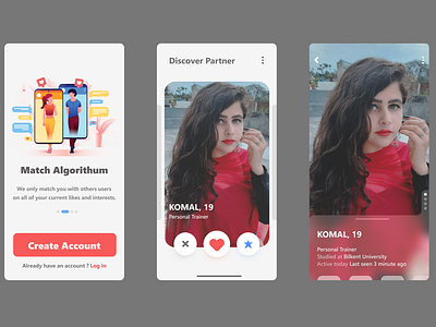 Dating App Concept app branding color palette color scheme design illustration illustrations illustration logo marvelous designer mobile ui toyshop typography ui movieticket web yogaui yoga design