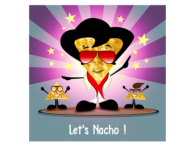 Let's Nacho ! comic food illustration photoshop pun vector