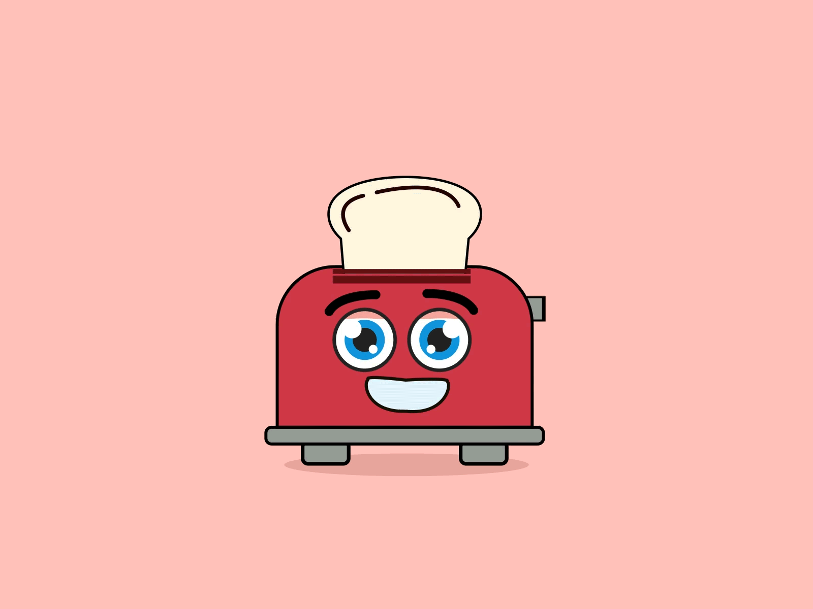 Toaster Burnt My Toast 2d animation aftereffects animation comic design graphic design illustration motion graphics toaster ui vector