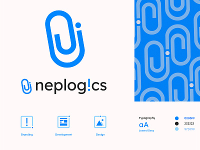 Neplogics branding design development logo nepal typography ui design