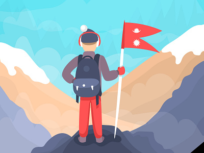 Nepali Explorer adventure illustration nepal