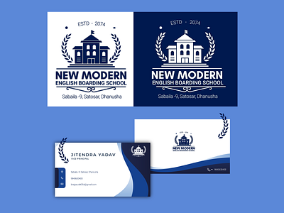 New Modern English School branding illustration logo nepal