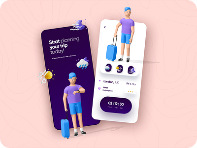 Travel Mobile App Design 3d art 3ddesign @daily ui @uiuxdesign branding designer minimalistic productdesign tour tour app travel app trip uidesign