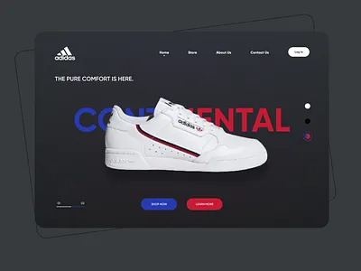 Adidas Web landing page / WebUIUX adidas originals adidascontinental continental80 landing page design landingpage minimal minimalism minimalistic modern shoes sleek sneaker sneakerhead webdesign website design webuiuxdesign