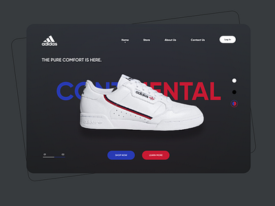 Adidas Web landing page / WebUIUX adidas originals adidascontinental continental80 landing page design landingpage minimal minimalism minimalistic modern shoes sleek sneaker sneakerhead webdesign website design webuiuxdesign