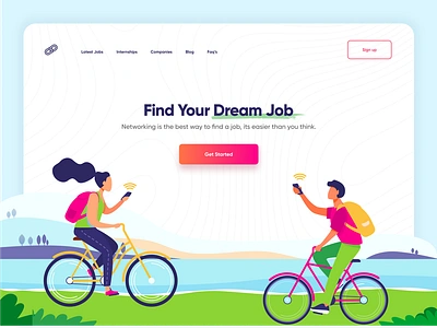 Find Job Landing Page app app design creative find a job in dubai illustraion illustration illustrator job landing minimal mobile print product design search search job typography ui ux web design website