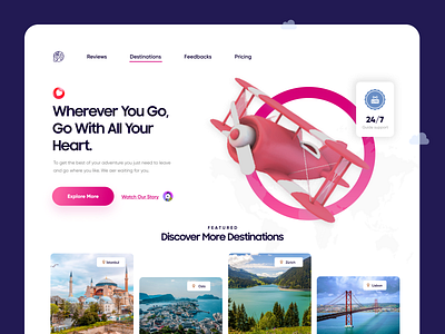 Travel Destinations Landing Page