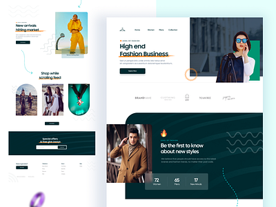 Fashion Business Landing Page 3d animation app branding graphic design illustration landing landing page landing page design minimal mobile motion graphics template theme ux web web design website website design