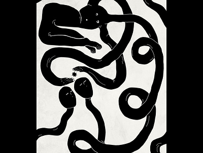 something abstract black and white blackandwhite character characterdesign hand illustration poster poster art