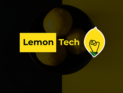 Logo Design for Lemon Tech adobe xd aesthetic branding bulb front end fun design idea illustration inspiration lemon lemon tech letters logo logo design ui ux vector