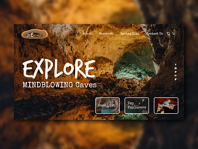 Web Design Concept for Cave Explorer adobe xd aesthetic branding cave caves design explorer front end graphic design homepage idea illustration inspiration logo marketing mind blowing modern ui ux web web design