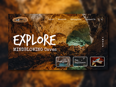 Web Design Concept for Cave Explorer