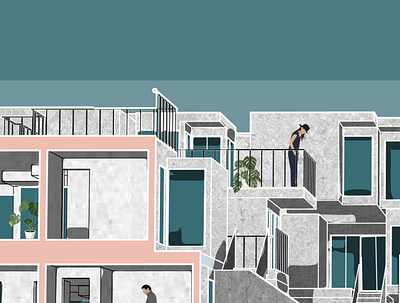 Section Prespective 2 adobe illustrator architecture design drawing housing illustration prespective section vector