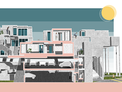 Section Prespective adobe adobe illustrator architecture design drawing housing illustration people prespective section