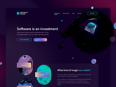 Abstract vision concept landing page