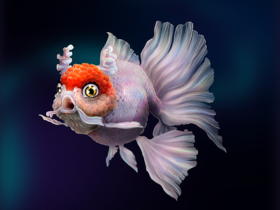2D photoshop illustration - Feefee the Fish