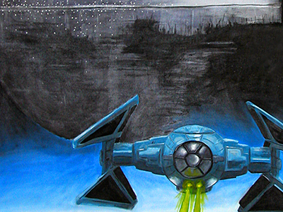 Star Wars - Oil on Canvas tie fighter