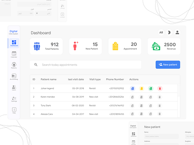 digital clinic dashboard design graphic design illustration medical soft ui ui ui design ux