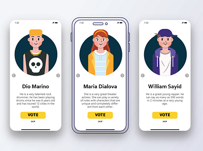 VOTE!! apps avatar branding character cute illustration design illustration ui