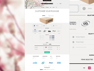 Web Design WIP (Customize your package) box cart commerce customize design header icherry package ui web woocommerce wordpress