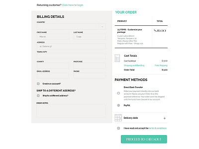 [ WIP ] Checkout page - WooCommerce cart checkout commerce commerce details flat minimal order shipping ui ux woocommerce wordpress