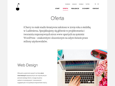 Offer Us Page - ICHERRY (WIP) design icherry intro logo minimal nav offer section simple typo ui web