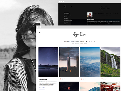 Objective Tumblr Theme clean design format post simple tumblr theme ui ux web