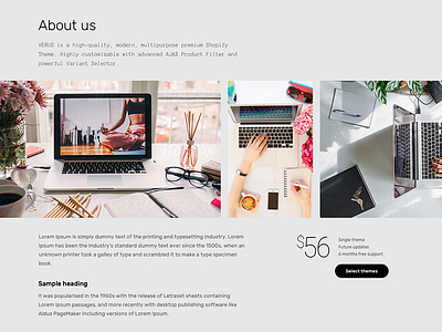 Limonija - About us agency design minimal shopify simple theme ui web