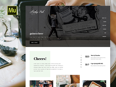 Muse Templates for Pub, Restaurant or Cafe adobe brewery design muse pub restaurants template templates theme ui web