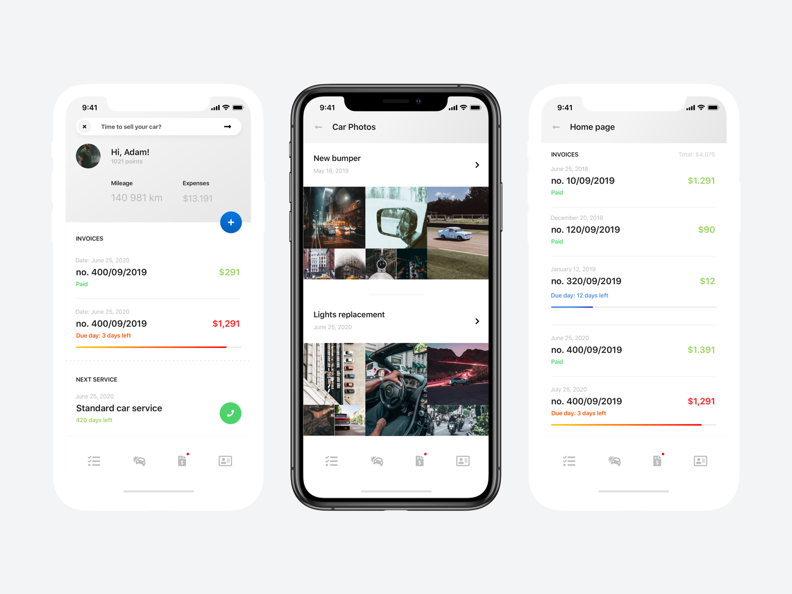 car services app concept by Marcin Czaja