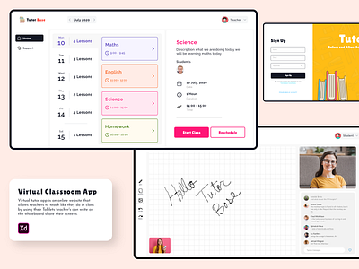 Virtual Classroom App android app design app designs learning platform ux uxui vector virtual web webdesign website design whiteboard